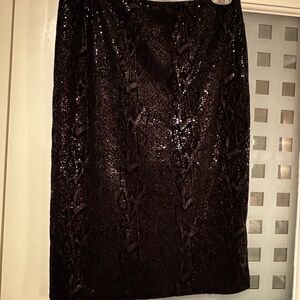 Velvet by Graham & Spencer Black Sequin Pencil Skirt